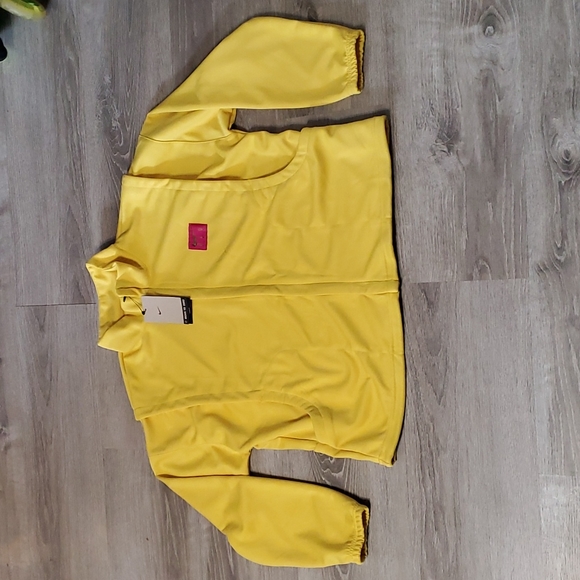 NWT Nike Women Dri-Fit Vivid Sulfur Yellow Retro Fly Zip Basketball Jacket XXL - Picture 3 of 8